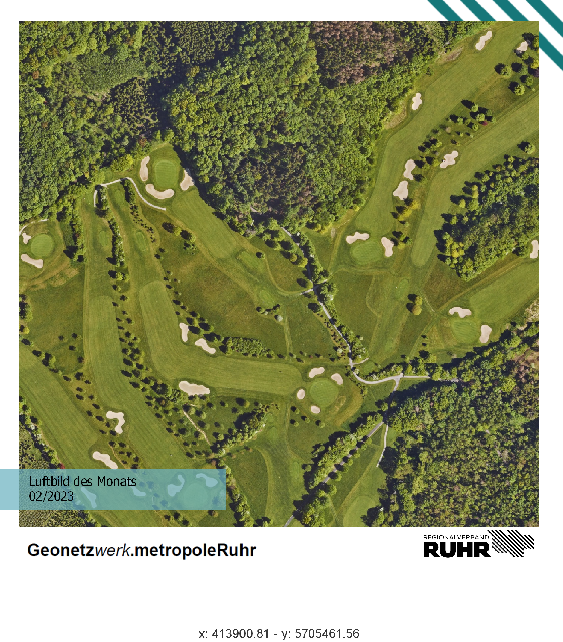 Luftbild des Monats Februar 2023 mit dem Golfplatz bei Fröndenberg
