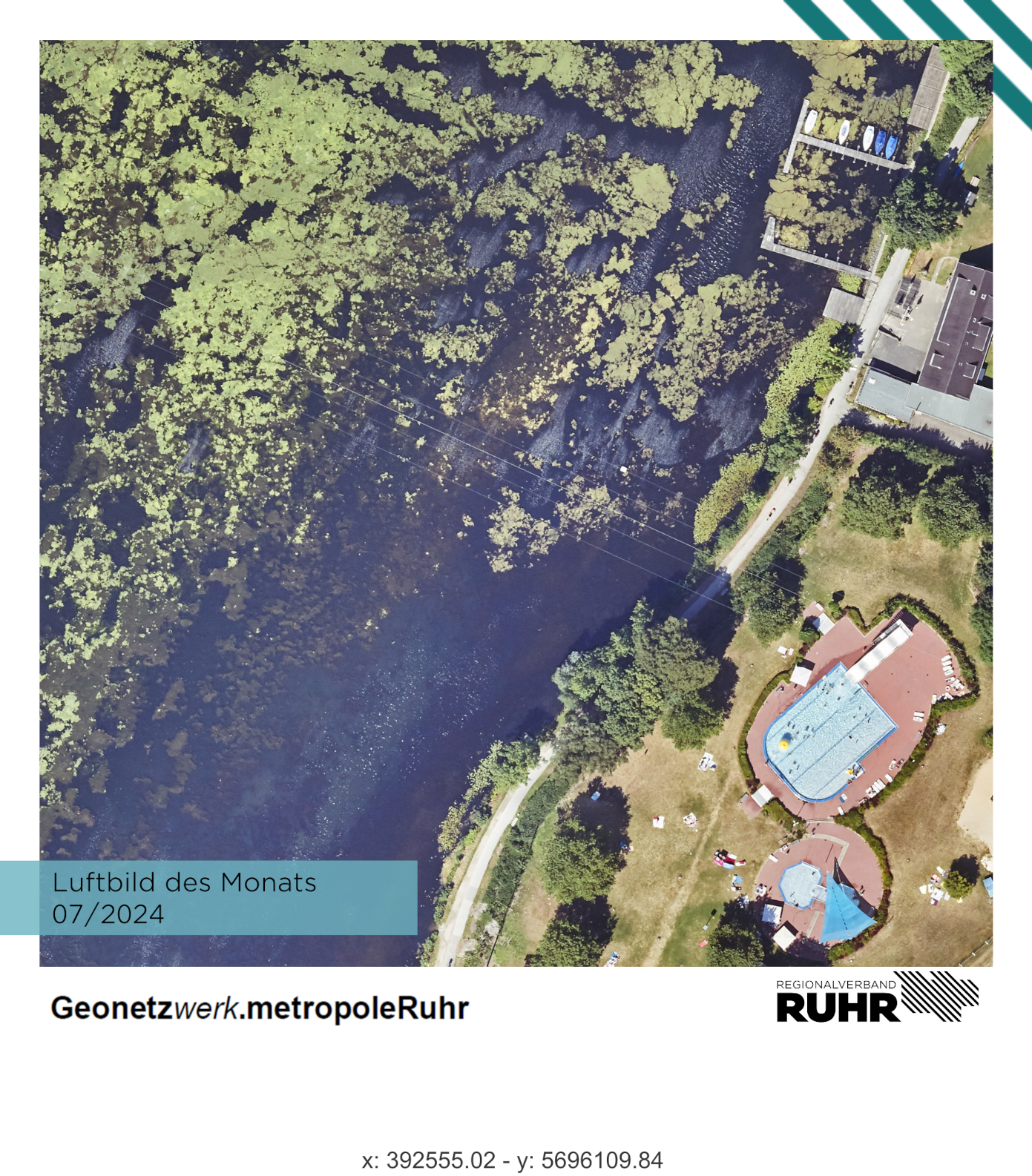Ufer des Hengsteysees mit Freibad